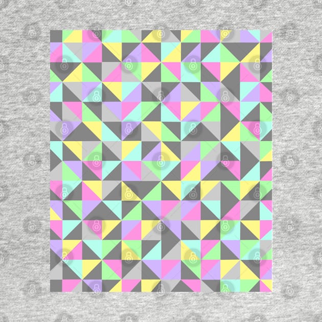 Geometric Pattern in Pastels and Grey by OneThreeSix